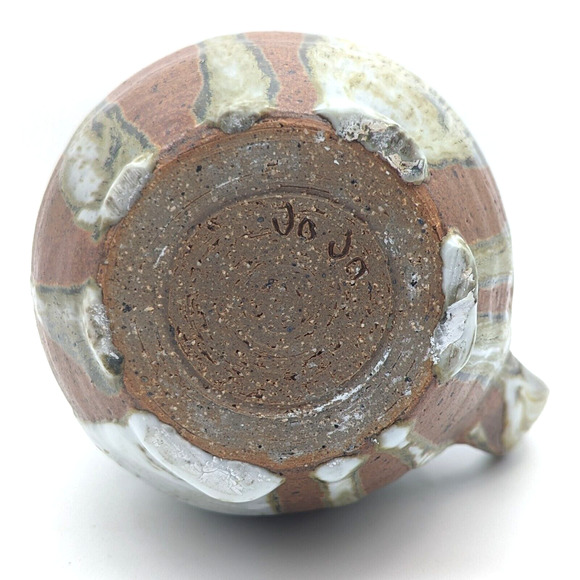 Mid Century Studio Pottery Pitcher with Heavy Glaze Signed JoJo - Picture 14 of 14